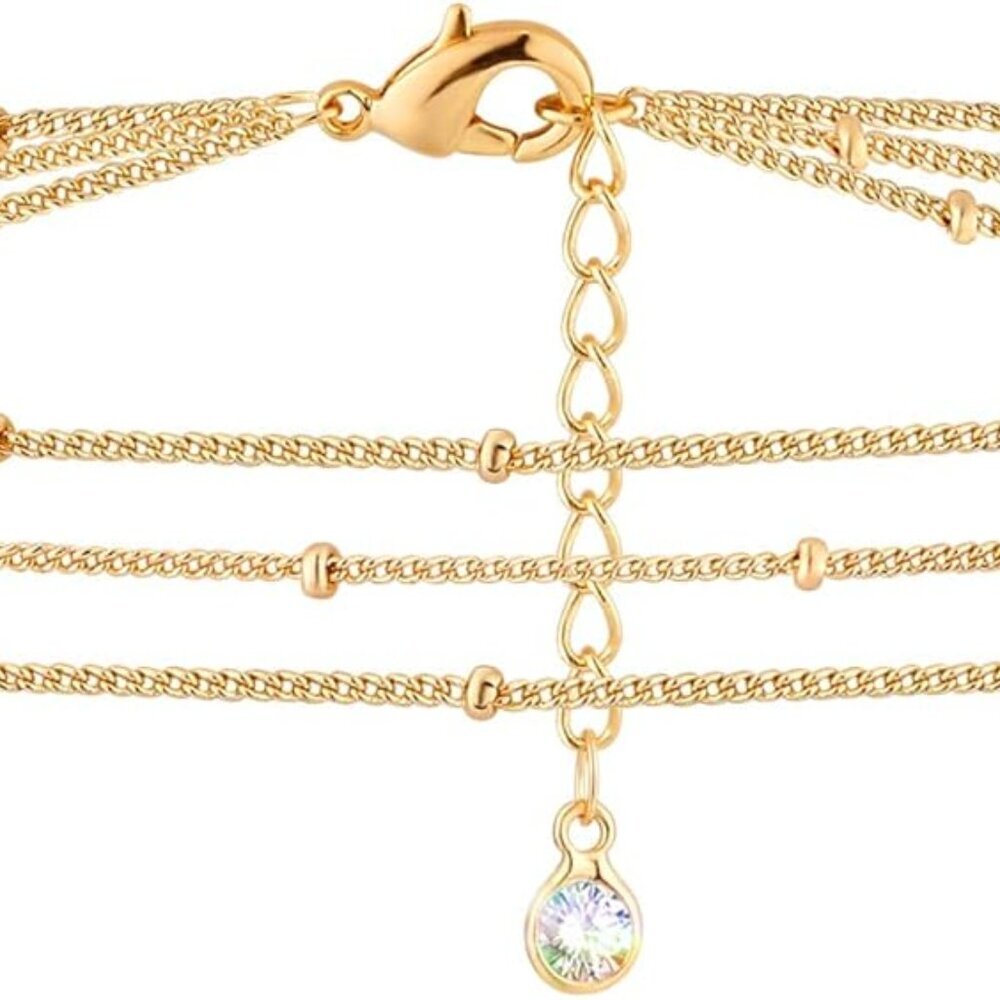 acelet for Women 14K Gold Plated Dainty Chain Simple Jewelry Cute Handmade Minim